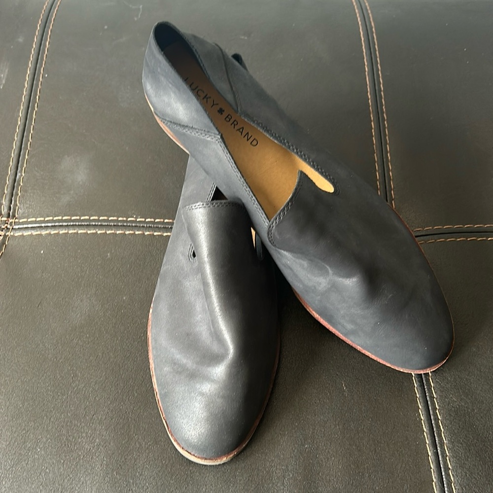 Lucky Brand Black Faux Leather Loafers